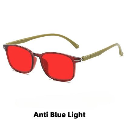 Fashionable Color Blocking Night Vision Blue Light Blocking Glasses Orange or Red Lenses for Computer Gaming Protective Eyewear