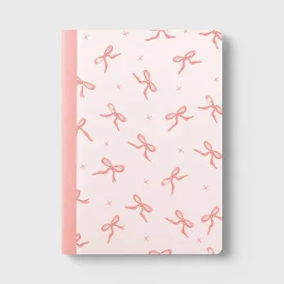 Wide Rule Bow Spot 7.5"X10.5" Composition Paper Notebook Light Terracotta Pink 9.75 Inch for Home Office School Essentials