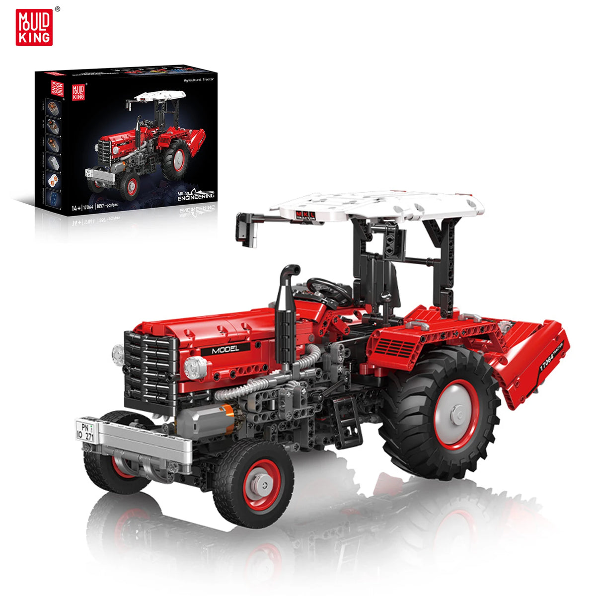 Mould King 17064 Farm Tractor Building-Blocks Set, RC High-Tech Tractor with 6 Motors Farming Vehicles Kids Truck Gift (1857PCS)