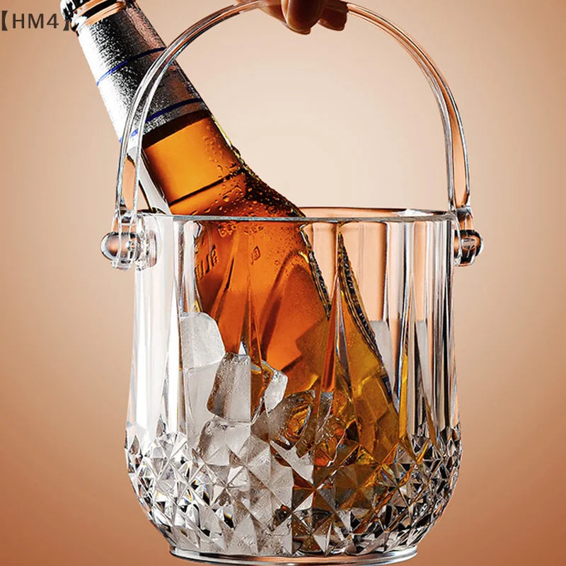 〔HM4〕Transparent Wine Ice Cooler For Party Home Whisky Ice Bucket Ice Champagne Bucket Thermal Beer Bucket Bar Accessories