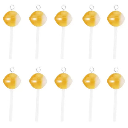 10pcs Cute Lollipops Pretend Play Food Pendants Crafts DIY Handmade Jewelry for Earring Necklace Keychain