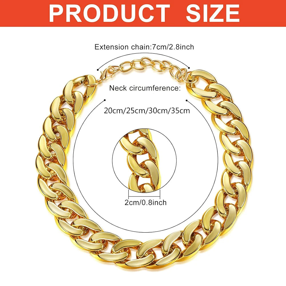 Dog Chain Gold Necklace Chain for Dogs ABS Plastic Dog Collar Puppy Costume for Dogs Lightweight Fashion Dog Jewelry Accessories