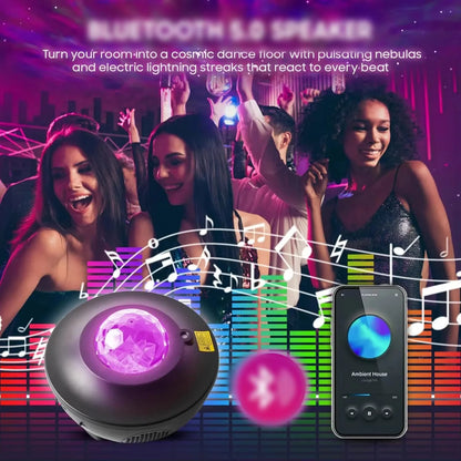 LED Starry Sky Projector Night Light Remote Control Switch USB Music Player Ocean Wave Galaxy Ambient Light Kids Birthday Gift
