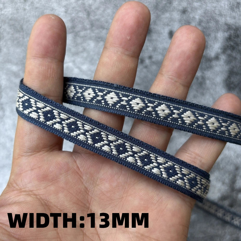 5 Yards 1~3CM Geometric Flower Designs Are Selling Well Embroidered Jacquard Ribbon Decorative Clothing Dog Chain Curtains