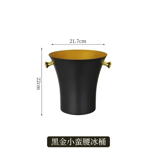 European Stainless Steel Ice Bucket Beer Red Wine Juice Drink Cooler Bar Family Party Champagne Ice Bucket Bar Wine Accessories