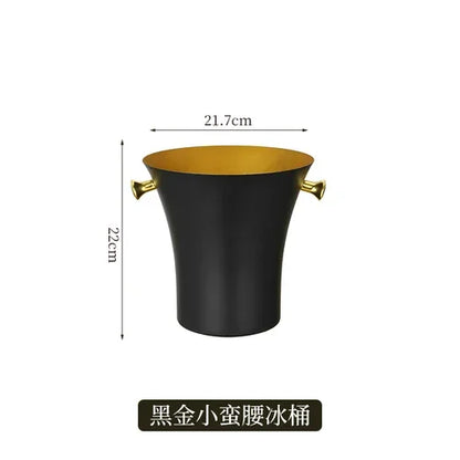 European Stainless Steel Ice Bucket Beer Red Wine Juice Drink Cooler Bar Family Party Champagne Ice Bucket Bar Wine Accessories