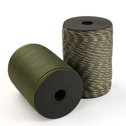 100/50M 550 Military Standard 9-Core Paracord Rope 4mm Outdoor Parachute Cord Survival Umbrella Tent Lanyard Strap Clothesline