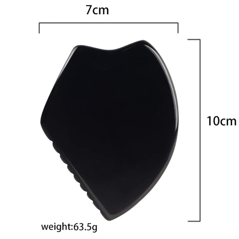 Wholesale Various Shape Black Obsidian Face Gua Sha Tool Sawtooth SPA Massager Acupuncture Facial Beauty Product For Health Care