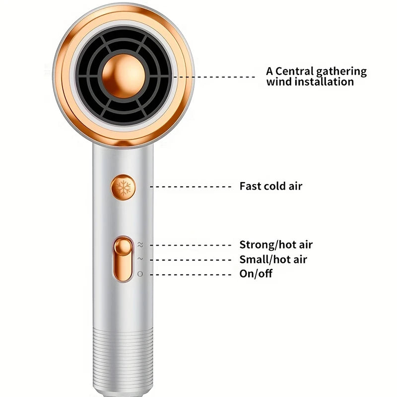 5 in 1 Professional Hair Dryer Powerful with Hot and Cold Air Functionality Thermostatic Electric Hair Drye for Smooth Hair Tool