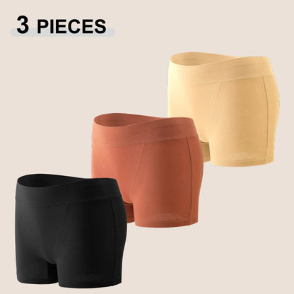 3Pcs/Set Women S-XXL Cotton Sports Boyshorts Panties Seamless High Rise Elastic Boxer Pants Female Comfortable Intimate Lingerie