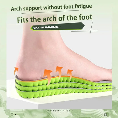 1 Pair Breathable Shock-absorbing Insoles Men's Outdoor Sport Insoles Soft Elastic Sole Comfortable Arch Support Insoles