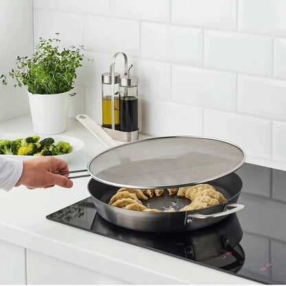 Anti Splatter Guard Stainless Steel Oil Net Splash Cover Pan Kitchen Cooking Gadget Splatter Proof Cover Mesh Pot Lid Frying Pan
