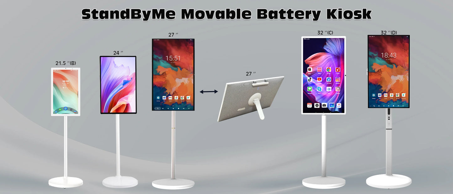 21.5 24 27 32 Inch Wireless Smart Portable TV Android Monitor with 1300W Camera 5H Battery Life Touch Screen Display