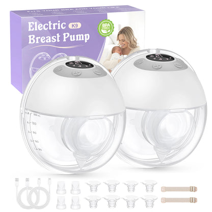 Breast Pump Hands-Free, Upgraded Wearable for Beginners, 325mmHg Strong Suction, 4 Modes & 12 Levels, Fast Milk Storage, Leak-proof, 17/19/21/24/27mm Flanges, USB-C Fast Charging, Quiet Operation, Comfortable Portable Design