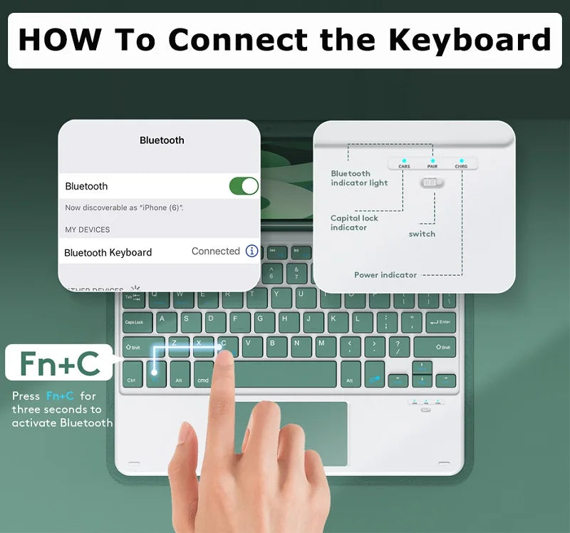 Spanish/English Keyboard Ultra Thin Wireless Keyboard Mouse for iPad Pro for Xiaomi Samsung Keyboard Bluetooth 10 inch