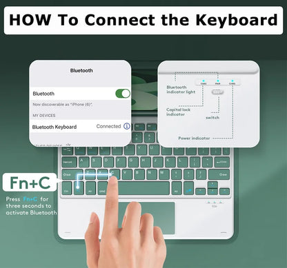 Spanish/English Keyboard Ultra Thin Wireless Keyboard Mouse for iPad Pro for Xiaomi Samsung Keyboard Bluetooth 10 inch