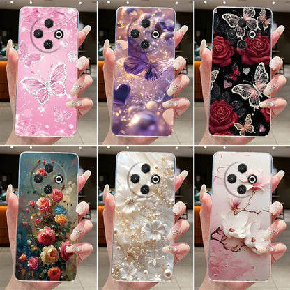 For Tecno Spark 30C Case kl5 kl5n Aesthetic Butterfly Flower Clear Soft Silicone Back Cover Techno Spark 30C Phone Case k15 k15n