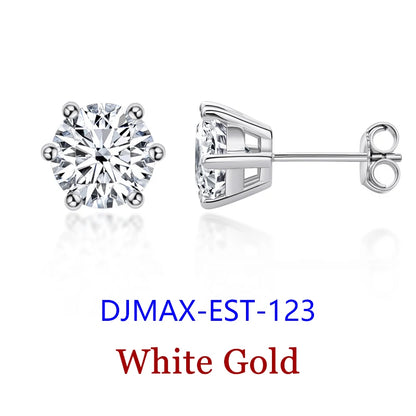Premium 0.5-2ct Moissanite Diamond Stud Earrings for Women Orginal 925 Sterling Silver Screw Back Women Moissanite Earring 2026