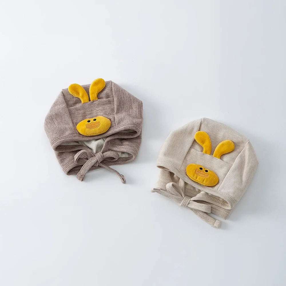 Baby Hat 3-16M Baby Caps Cartoon Duck Girls Ear Protection Hat Autumn Warm Toddler Fetal Cap