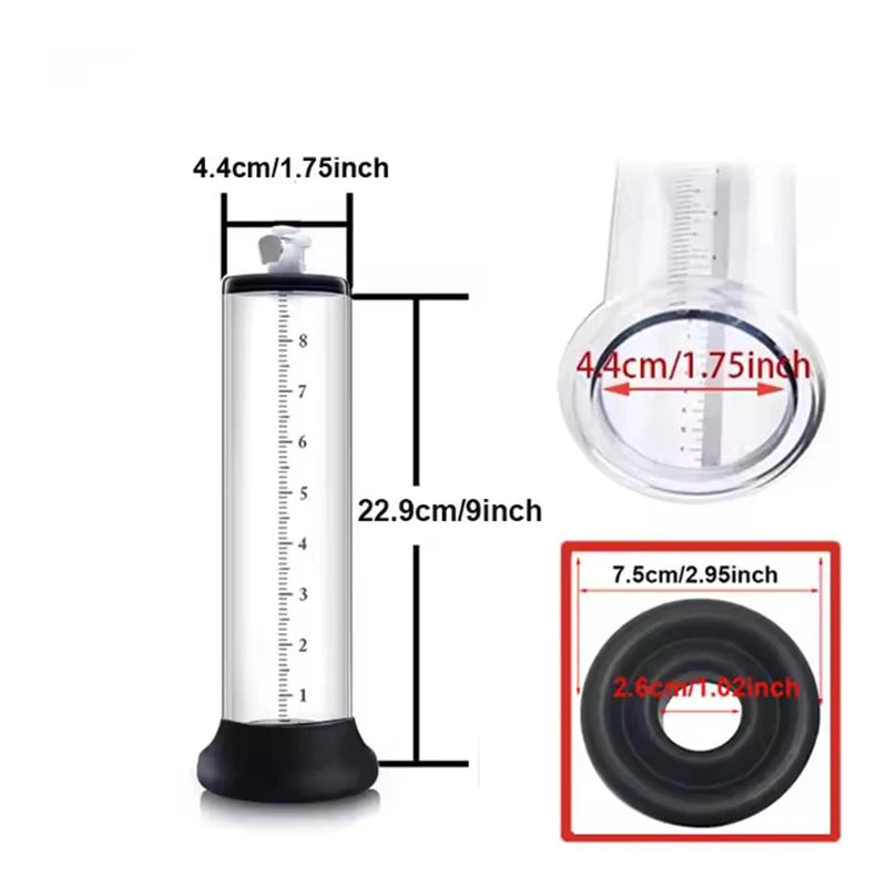 Acrylic Penis Pump Manual Penis Enlarger Sex Toy For Men Vacuum Pump Male Masturbation Penis Extender Trainer Adults Sex Product