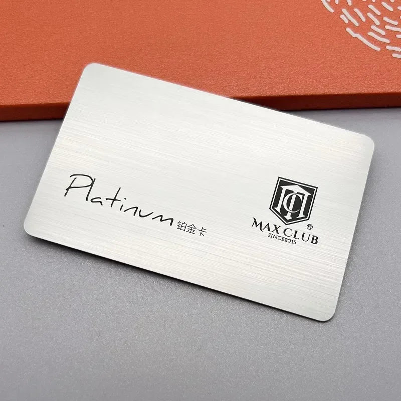 Customized High-grade VIP Metal Card NFC Chip Stainless Steel Business Card With Frosted Design Metal Printing Product