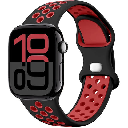 Silicone Strap For Apple Watch 11 10 9 8 7 46mm 45mm 42mm 41mm Ultra 3/2 49mm Breathable Bracelet Wristband iWatch 6 5 4 SE 44mm