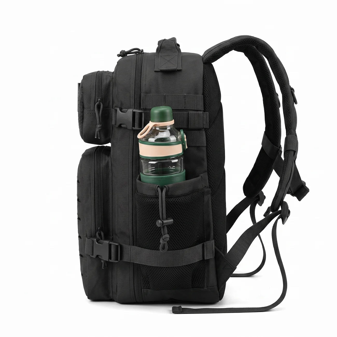 26L Tactical Backpack Men Women MOLLE Outdoor Survival Fitness Hiking Rucksack With Dual Double Cup Holders Camping Travel Daily Use Backpack