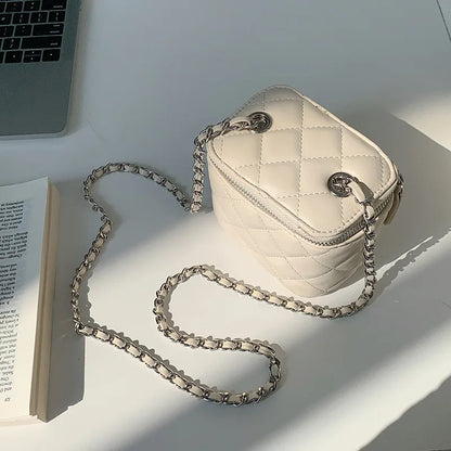 Bag Women's Korean Niche One Shoulder Crossbody Rhombus Chain Bag Premium Sensory Red Packet Fashion Mini Box Bag