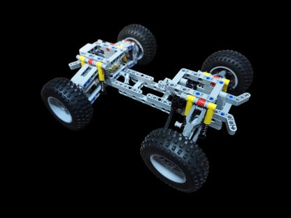 MOC 4WD Four-wheel Drive Independent Suspension Differential Chassis Steering Axle Building Blocks Tech Car Parts Toys Kids Gift