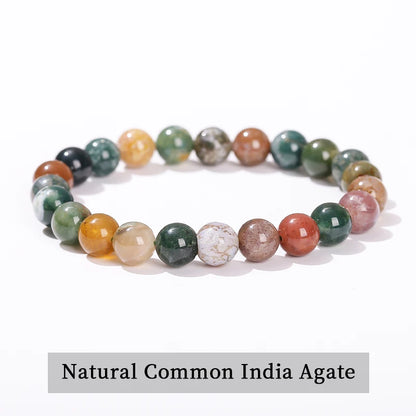 JD Natural Stone Beads Bracelet Amethyst Tiger Eye Crystal Quartz Agate Gem Beads Bangles Women Men Reiki Healling Jewelry Gift