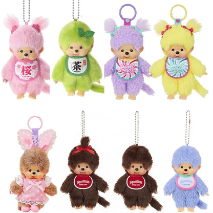 Monchhichi Plush Keychain Kawaii Monchichi Pendant Backpack Charms Cartoon Monchich Keyring Party Favor Gifts 키티 몬치치 モンチッチ