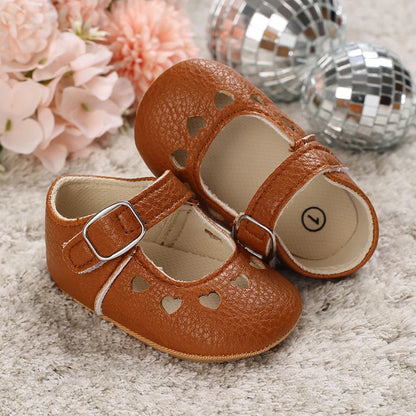 Breathable Newborn Baby Shoes Baby Boy Girl Shoes Girl Classic Bowknot Rubber Sole Anti-slip PU  Toddler Shoes First Walker