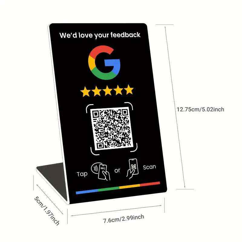 1PCS 13.56mhz Nfc 215 programmable QR code Google Review Card Nfc For Google Comment Review Tap Cards