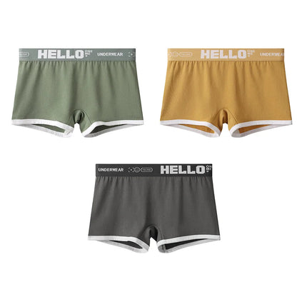 3pcs Set Womens Cotton Boyshorts 45-80kg Boxer Shorts Comfortable Underwear for Women Girl Student Breathable Soft Sexy Panties