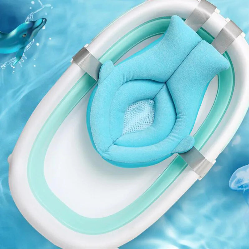 Baby Shower Blooming Flower Newborn Bathtub Foldable shark shape Cushion skin Bath pad portable bath tub Soft Seat Play mat