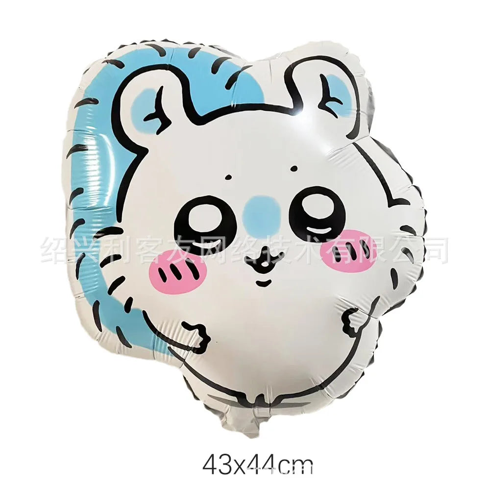 kawaii Chiikawa Birthday Party Disposable tableware Banner Cake Topper Hanging Flag Latex Foil Balloons Birthday Decorations Toy