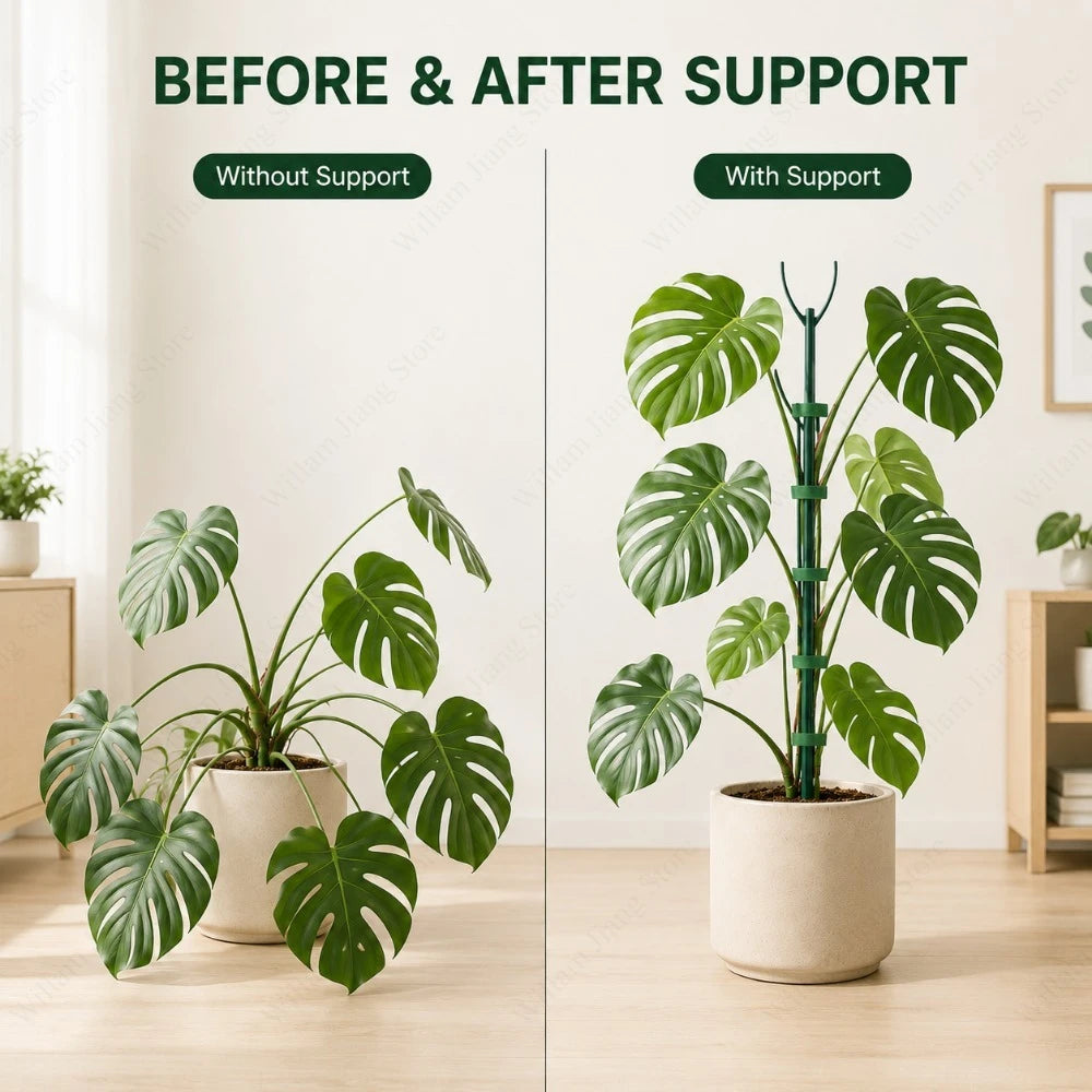 Climbing Plant Support Stakes Stackable Tall Poles with Ties Durable Plant Stem Holder for Indoor Outdoor Balcony Gardening