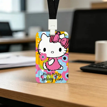 Cute Cat H-Hello K-Kitty NFC Contactless Sliding Card Sleeve For Student Cards, Bus Cards, ID Cards, And Work Permits