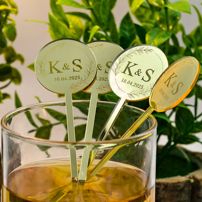10/30/50/120pcs Personalised Wedding Drink Stirrers Bachelorette Party Cocktail Stirrer Baby Shower Swizzle Decorations