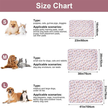 Pet Blanket Cute Dog Paw Print Blanket Pet Mat Warm Comfortable Blanket for Cat Dogs Soft Fluffy Pet Mat Flannel Dog Blanket