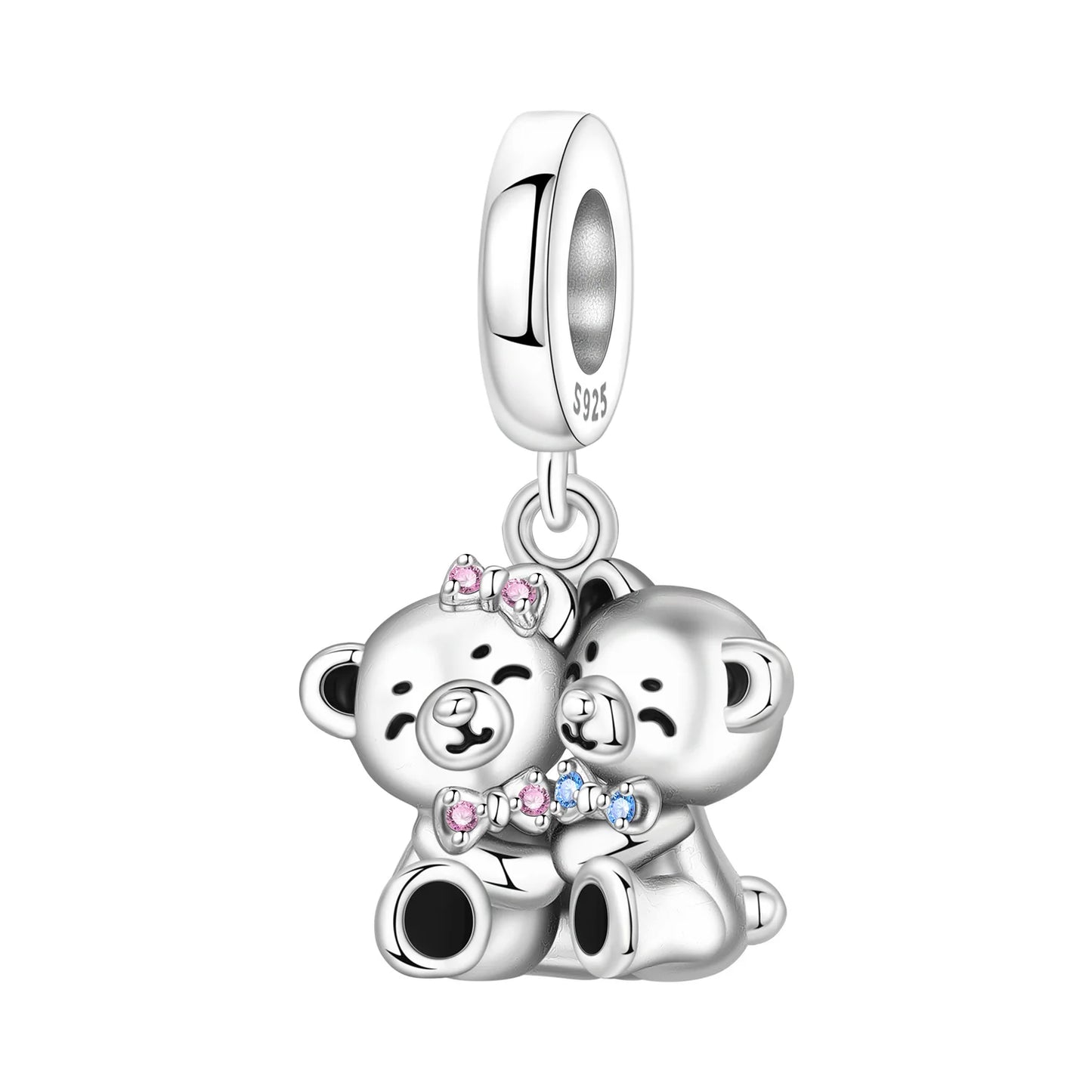 Hot Sale 925 Sterling Silver Dog Cat Cute Pet Animals Pendant Birthday Party Gift for Women Bangle Bracelet Necklace DIY Jewelry