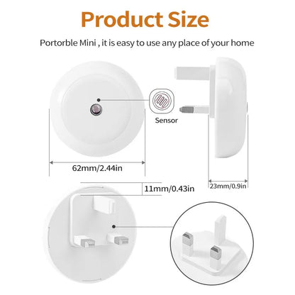 Intelligent Motion Sensor Night Light Auto On/Off Wireless Night Light LED Plug-in Wall Lamp Bedroom Bedside Lamp Home Lighting