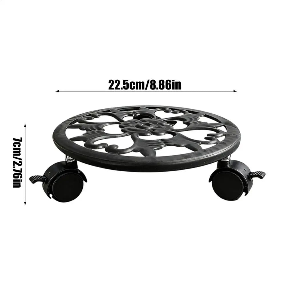Plant Stand with Wheels Heavy Duty Metal Planter Tray Plant Roller for Indoor Outdoor Patio Garden Balcony Moving Display
