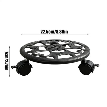 Plant Stand with Wheels Heavy Duty Metal Planter Tray Plant Roller for Indoor Outdoor Patio Garden Balcony Moving Display