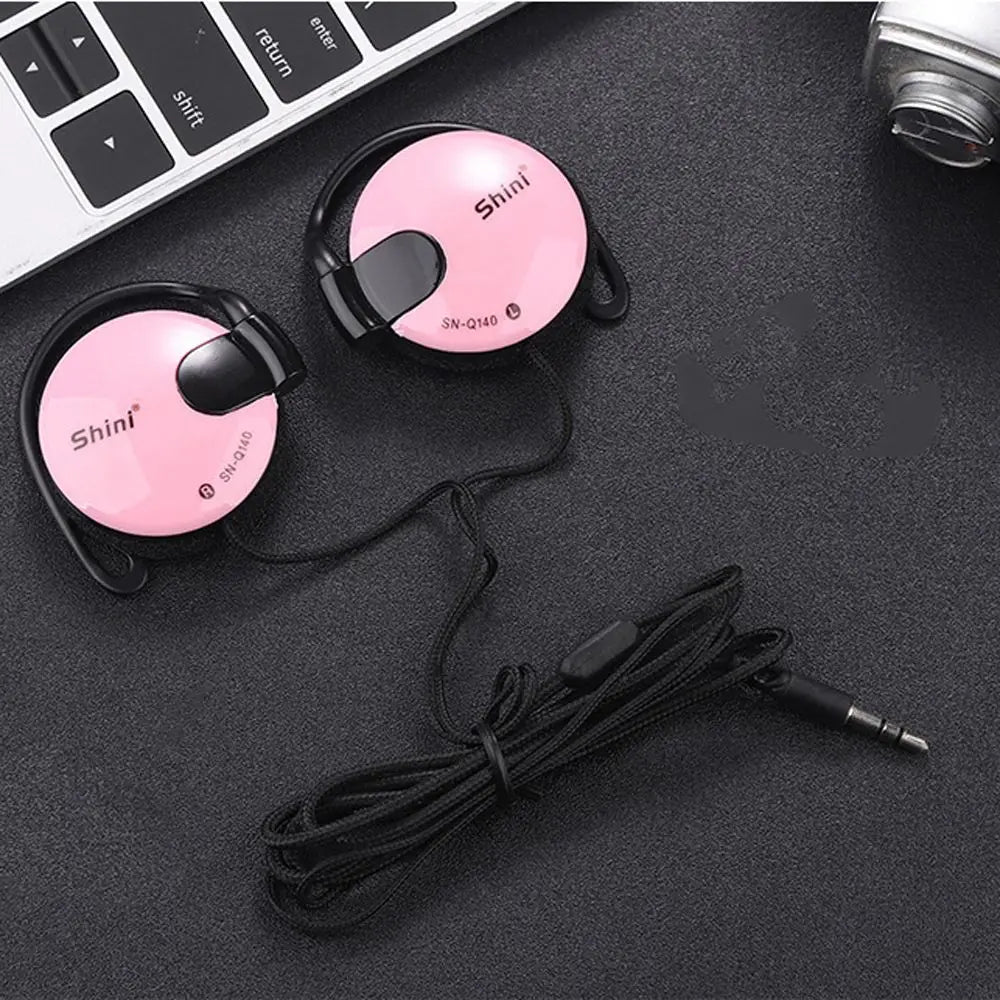 For Phone Wired Earpiece 3.5mm Sport Headset Earphone Headphone Ear Hook
