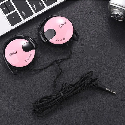 For Phone Wired Earpiece 3.5mm Sport Headset Earphone Headphone Ear Hook
