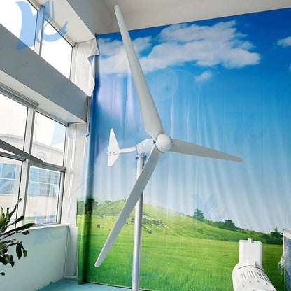REAL POWER 2000W Home Grid Tie System 2KW Wind Turbine Generator With On Grid Inverter 1000W Horizontal Windmill MPPT Regulator