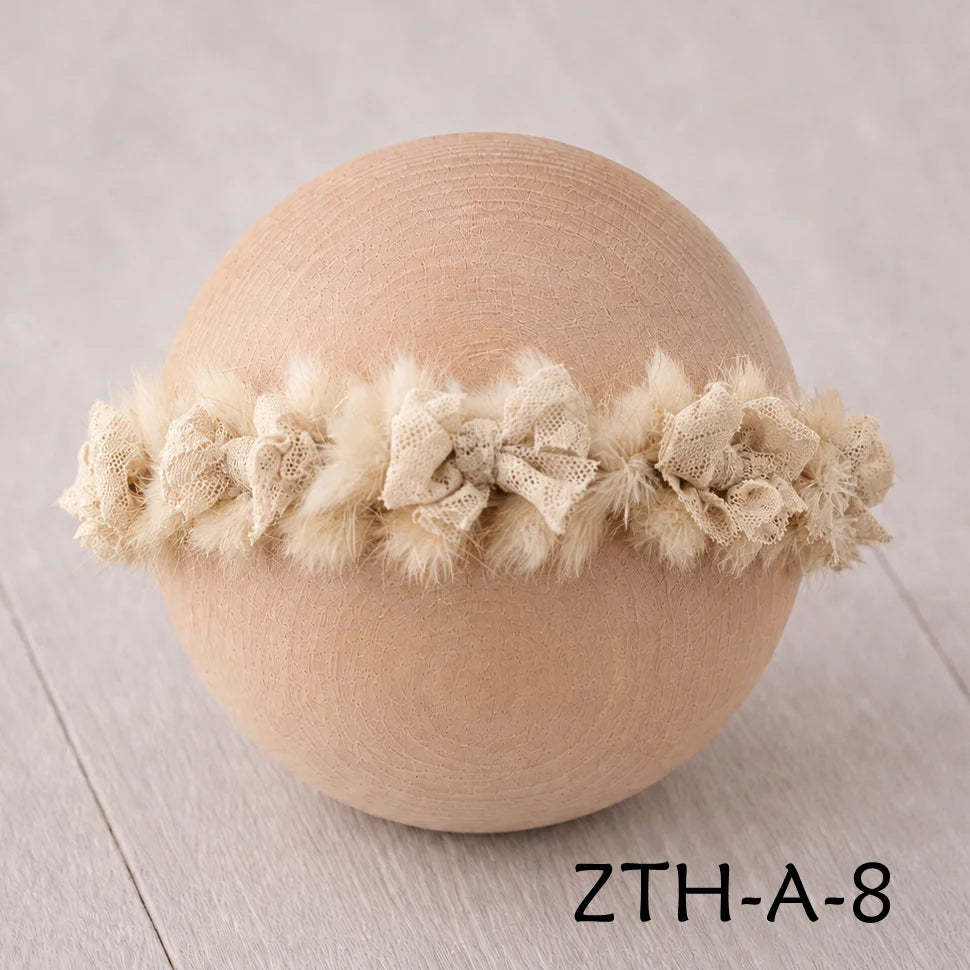 Floral Newborn Headbands for Photography Props Handmade Infant Girl Flower Wreath Baby Headband Newborn Photoshoot, Accessories
