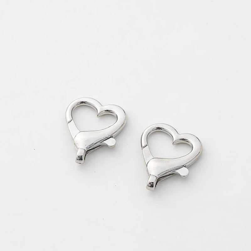 Heart-Shaped Lobster Clasps — Metal Bag & Keychain Charm Connectors