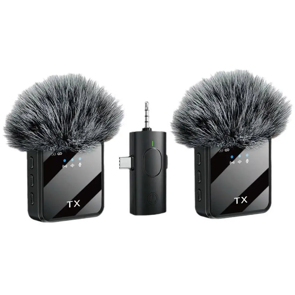 Professional Wireless Lavalier Microphone For iPhone Android Camera Noise Cancellation For Video Recording Streaming Mic